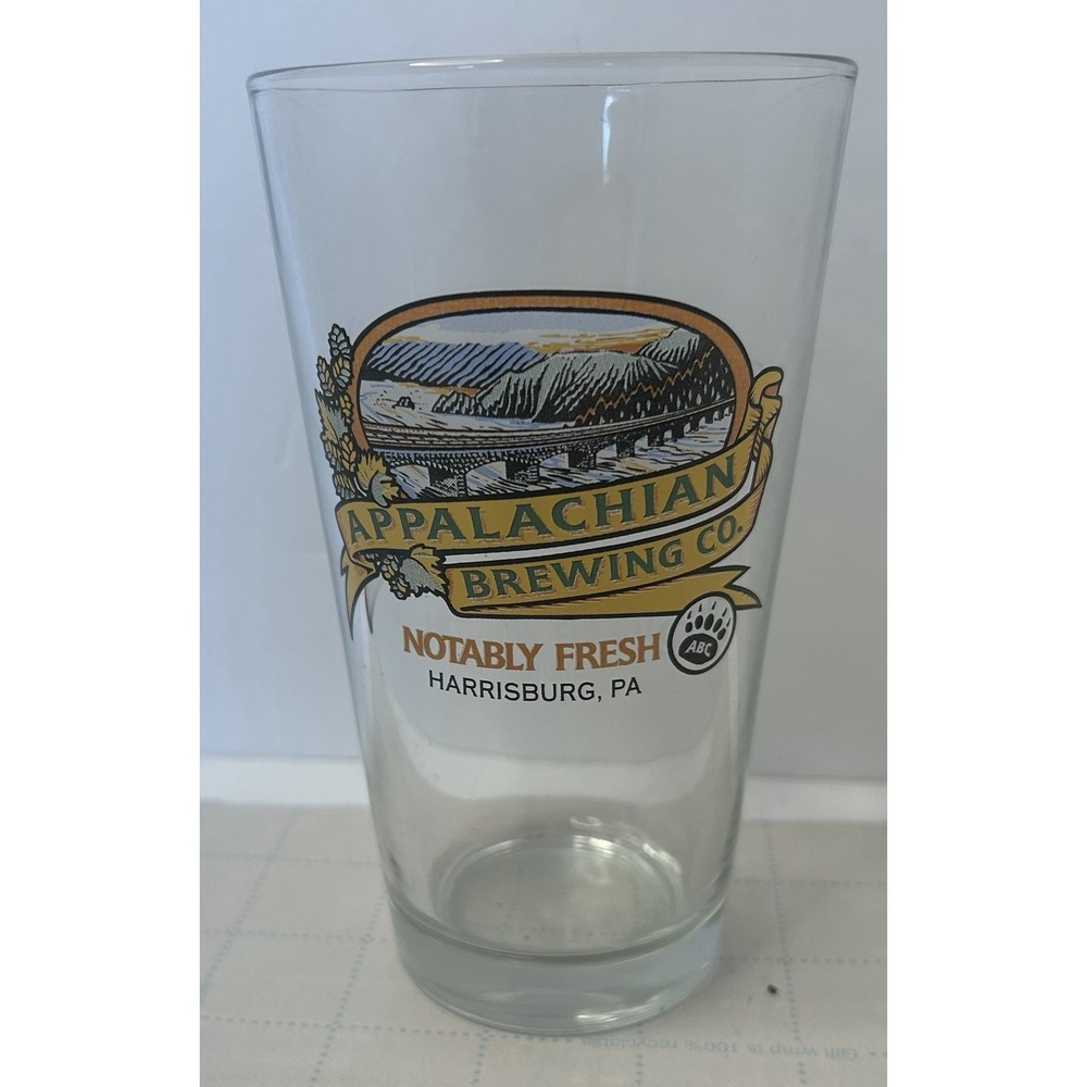 APPALACHIAN BREWING Co Pint BEER GLASS‎ "Notably Fresh" Harrisburg PA